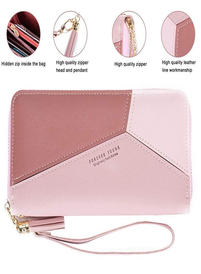 Akshify Women's Long Wallet - PU Leather Large Capacity Clutch Purse with Tassel, Multiple Card Slots & Coin Pocket - Stylish Travel Wallet for Women & Girls (Pink) - Image 5